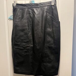 Elegant Black Leather Skirt
